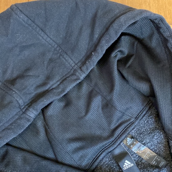 Adidas Black Charcoal Grey Notch Neck Pullover Hoodie | S - Picture 5 of 12
